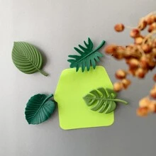 4pcs ABS Refrigerator Sticker, Modern Leaf Shaped Refrigerator Sticker For Home - Green - View 4