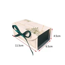 5件組綠色/紅色/藍色禮品盒套裝，生日派對、婚禮、嬰兒洗禮、聖誕禮盒，包含巧克力餅乾、蛋糕裝飾與緞帶，聖誕節 - 綠色 - 查看 4