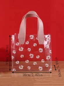 túi kẹo trong suốt có tay cầm thiết kế hoa cúc để mua sắm, đám cưới, bao bì quà tặng sinh nhật (không bao gồm ruy băng hiển thị trong hình ảnh sản phẩm) - Hồng - Xem 2
