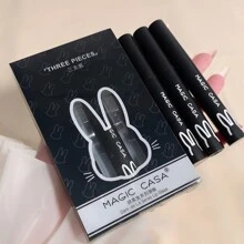 MAGIC CASA 啞光唇彩套裝,3入組持久防水液體口紅成套工具 - 暗黑兔套裝A - 查看 10