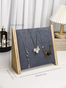 1 件竹製珠寶展示架,適用於項鍊及毛衣鏈、珠寶及配件收納、攝影道具 - 灰色 - 查看 5