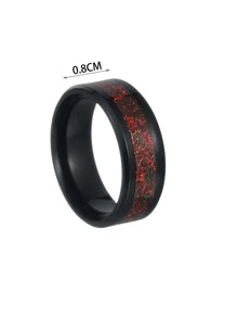 1 chiếc nhẫn thép không gỉ khắc tên theo yêu cầu, trang sức nhẫn đơn thời trang. - Đỏ - Xem 3