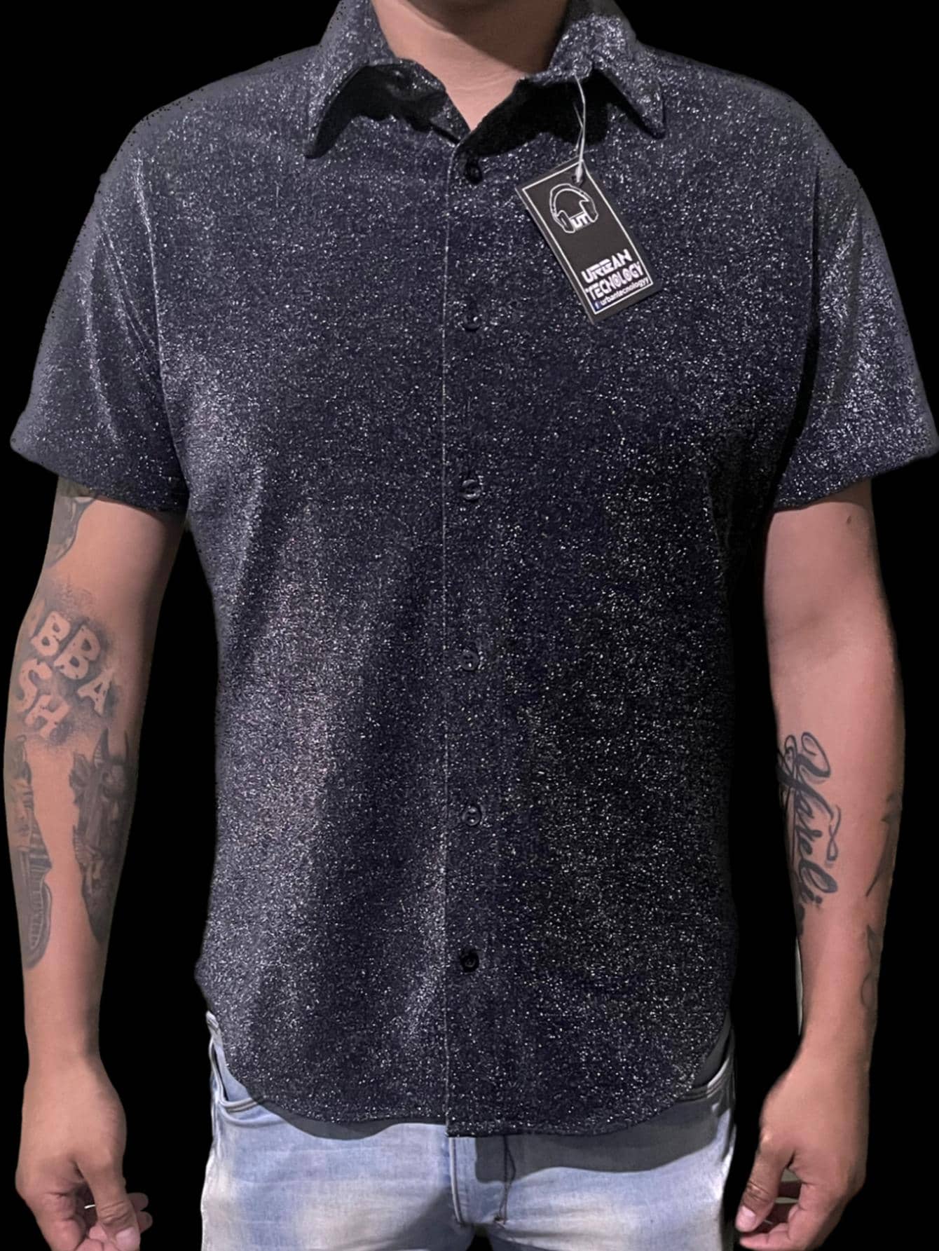 Black Shiny Shirt - Noir - Voir 1