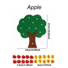 Children's Educational Felt Diy Toy Set For Making An Apple, Palm & Fish Shape, Early Learning Puzzle - Multicolor - View 5