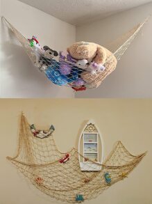 Giáng sinh 1 cái 100x150cm lưới đan thủ công treo tường trang trí cho nhà cửa quà tặng năm mới - Màu be - Xem 6