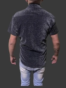 Black Shiny Shirt - Noir - Voir 2