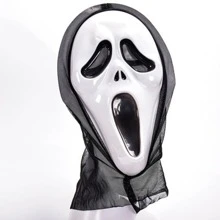1pc Party Supplies Ghost Face Mask, Halloween Party Mask - White - View 1
