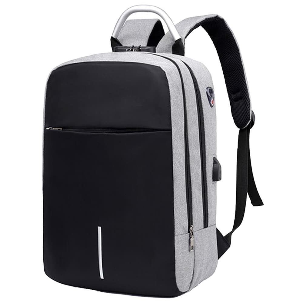 Shendy Vendy Mochila Antirrobo Laptop Impermeable con Puerto de Carga USB, Mochila escolar para portátil, Mochila Grande para Hombre Mujer - Gris - Ver 1