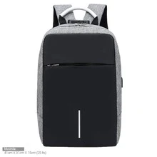 Shendy Vendy Mochila Antirrobo Laptop Impermeable con Puerto de Carga USB, Mochila escolar para portátil, Mochila Grande para Hombre Mujer - Gris - Ver 5