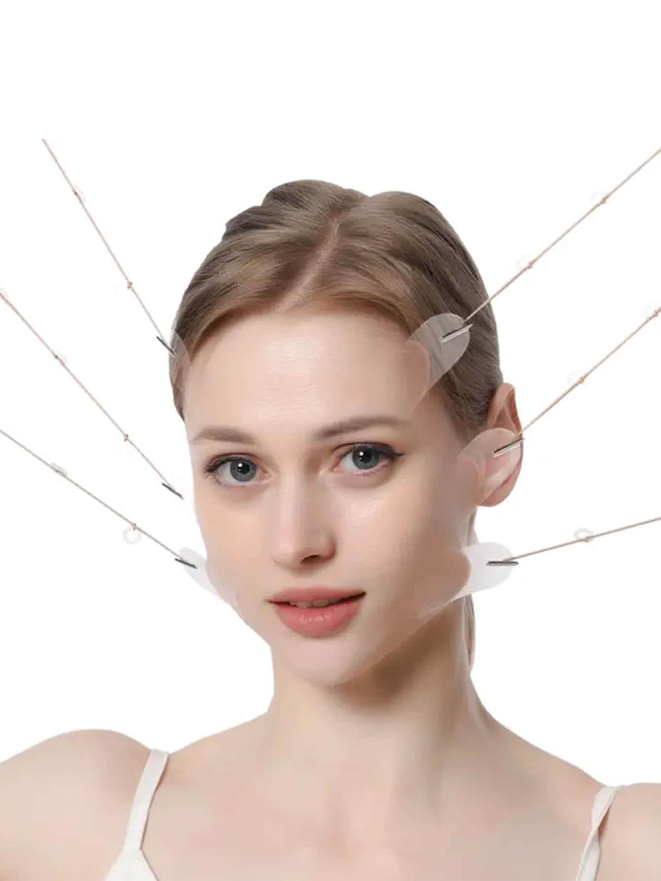 Invisible Matte Transparent Adhesive Tape For Face With Drawstring - Clear - View 1