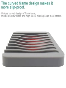 1入組灰色矽膠肥皂盒 - 灰色 - 查看 7