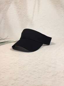 1pc Unisex Solid Sun Protection Casual Visor Hat For Outdoor Travel