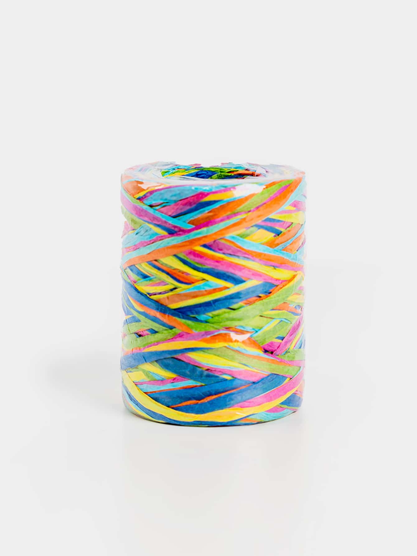 1 Roll Colorful Raffia Ribbon, Creative Diy Braided Gift Wrapping Material - Multicolor - View 1