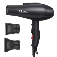 X5高功率風筒,家用和沙龍專業離子吹風機,2400瓦,40米/秒,50000轉/分 - 黑色 - 查看 1