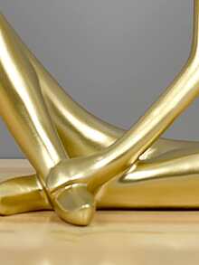 1件树脂摆件，现代简约客厅软装，奢华家居装饰，抽象创意个性化饰品 - 金色 - 查看 3