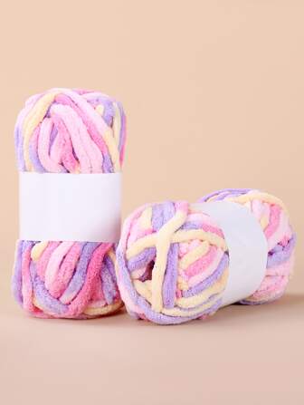 1卷粗彩色針織紗,理想適用於手工編織圍巾