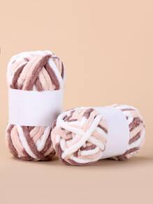 1 Roll Of Colorful Chunky Knitting Yarn, Hand-knitting Scarf Thread - Multicolor - View 1