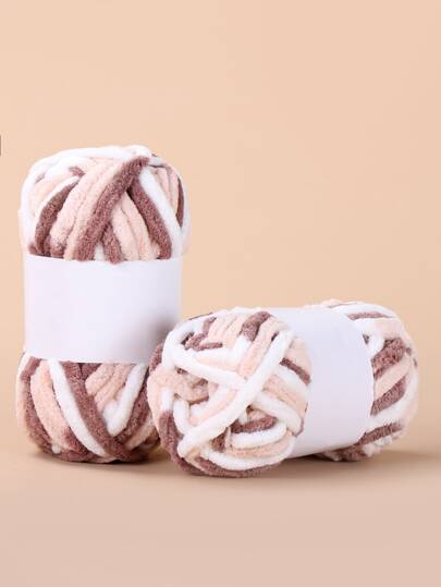 1卷彩色粗針織紗,手工編織圍巾線