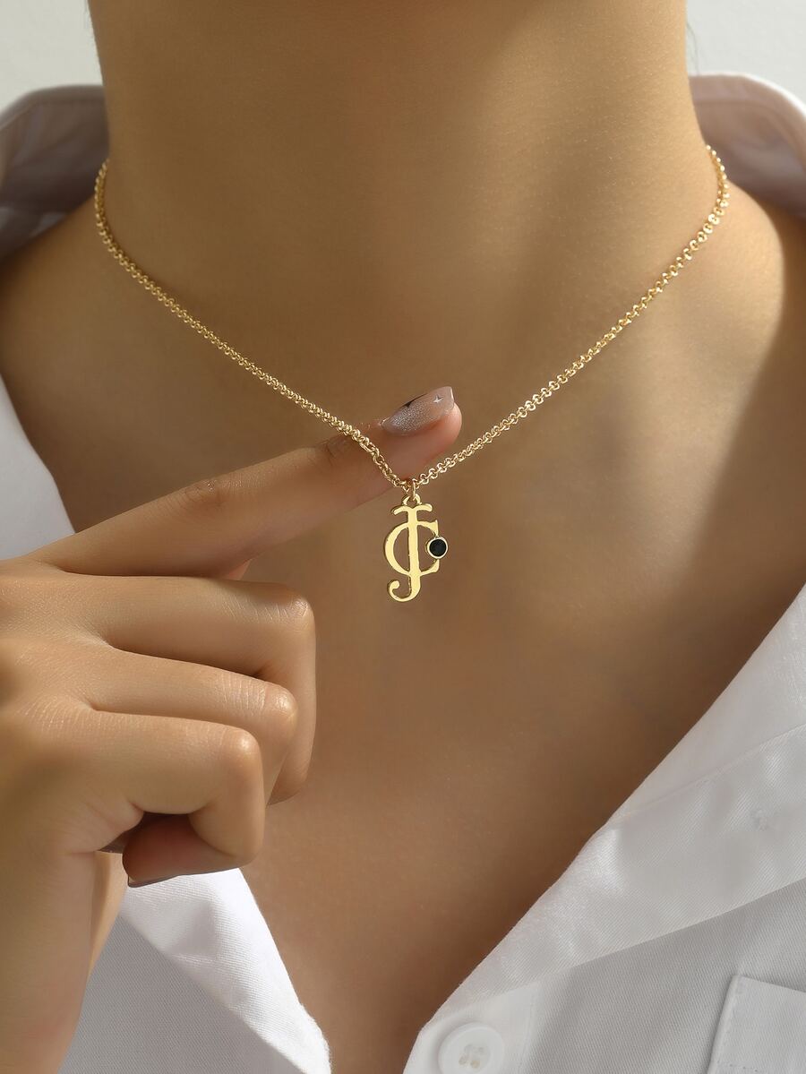 Collar 1 con letra - Dorado - Ver 1