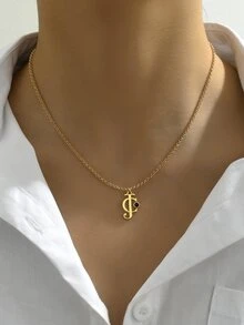 Collar 1 con letra - Dorado - Ver 3