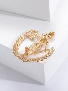 1入組時尚鋅合金星座胸針適合女士適用於裝飾用品禮品派對 - 金黃色 - 查看 5