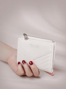 新款女士輕便多功能兩折短零錢包迷你皮夾卡包送給老師的禮物 - 白色 - 查看 1