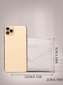 新款女士輕便多功能兩折短零錢包迷你皮夾卡包送給老師的禮物 - 白色 - 查看 6