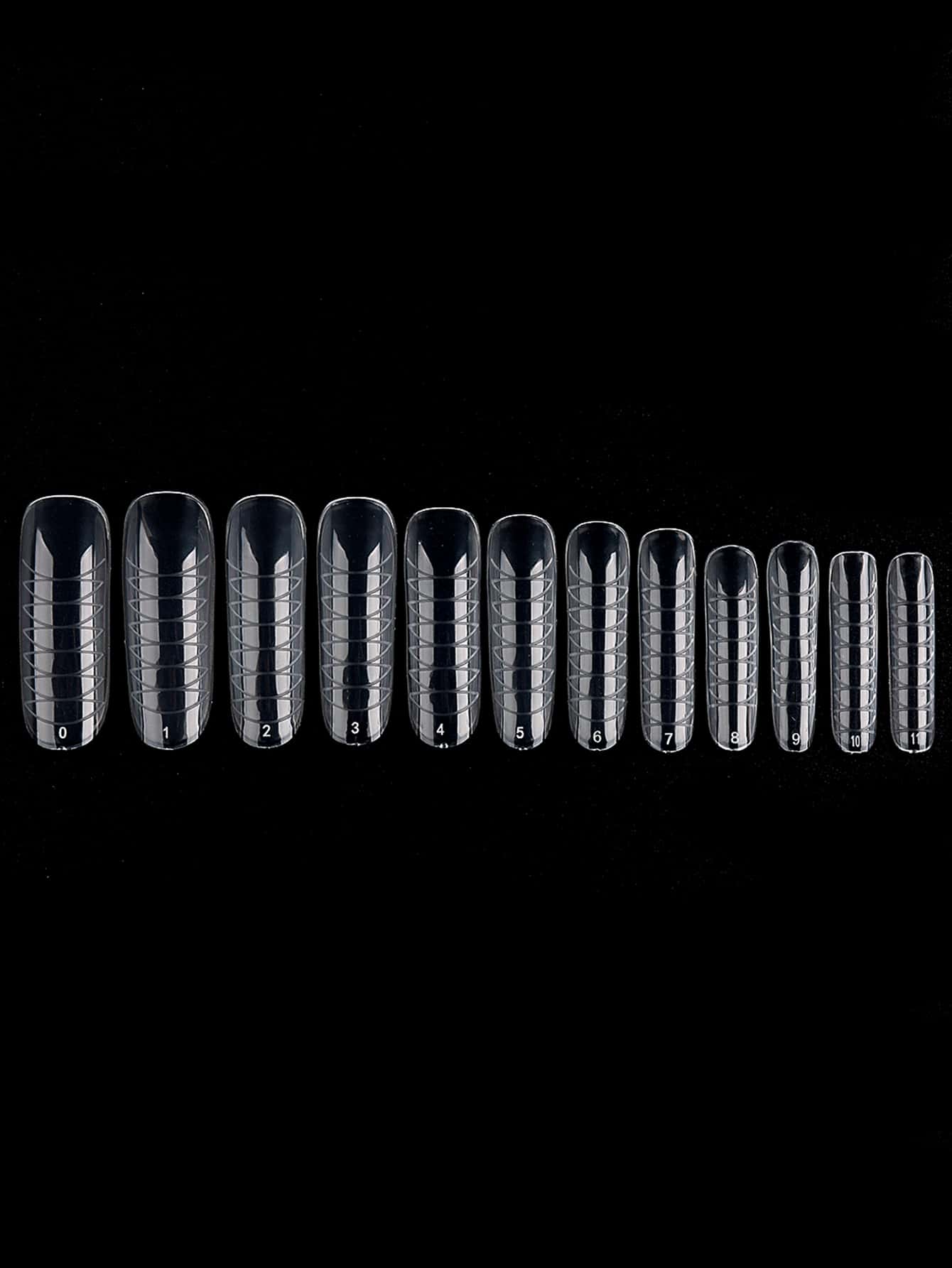 60pcs Dual Nail Form Set Clear Gel Nail Extension Mold 12 Sizes with