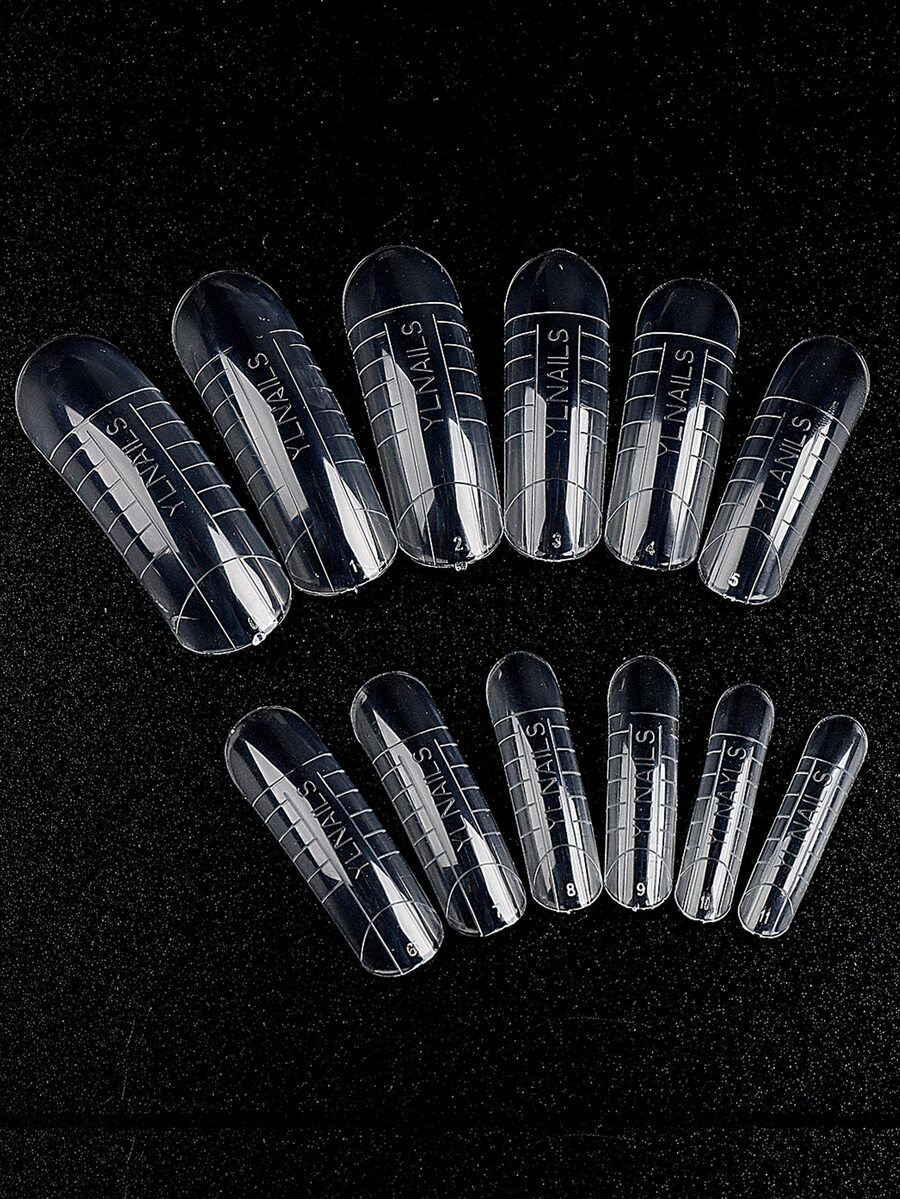 FULL BEAUTY 60pcs Dual Nail Form Set Clear Gel Nail Extension Mold 12