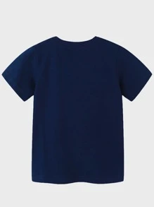 男小童足球印花T恤 - 彩色 - 查看 2