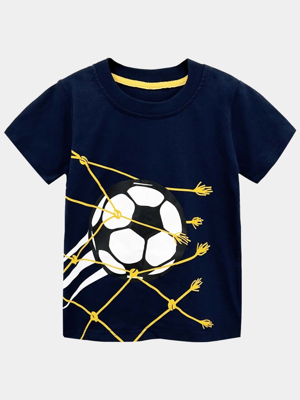 Young Boy Soccer Print Tee
