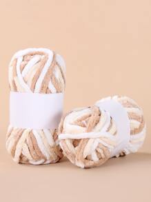 1 Roll Of Chunky Colored Knitting Yarn, Handmade Scarf Knitting Yarn - Multicolor - View 1