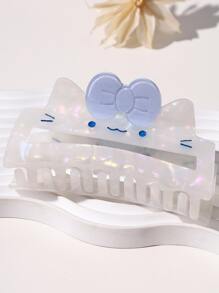 1 件优质优雅可爱卡通甜美百搭防滑强力时尚大号发夹适合日常使用 - 女士发夹发夹发夹 - 白色 - 查看 6