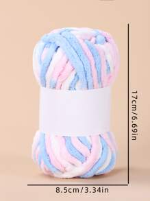 1卷粗彩色針織紗,手工編織圍巾纱线 - 彩色 - 查看 2