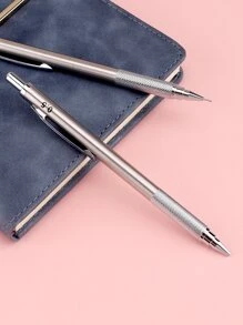 1pc Metal Mechanical Pencil 0.5/0.7mm HB Leads Replaceable Refills Art Writing Drafting Drawing Home School Supplies