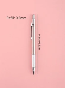 1pc Metal Mechanical Pencil 0.5/0.7mm HB Leads Replaceable Refills Art Writing Drafting Drawing Home School Supplies