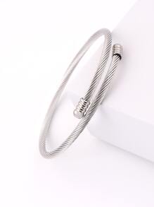 Pulsera trenzada de alambre de acero versátil de moda de 1 pieza con diseño expandible