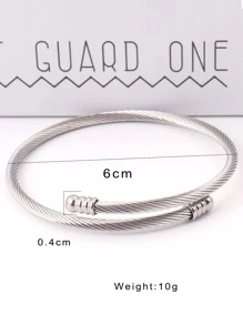 Pulsera trenzada de alambre de acero versátil de moda de 1 pieza con diseño expandible