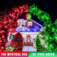 KBO JMEXSUSS 168ft 600 LED Christmas String Lights Outdoor, Color Changing Christmas Lights, Christmas Twinkle String Lights Plug In For Tree Halloween Porch Yard Christmas Decorations - Red to Green - View 8
