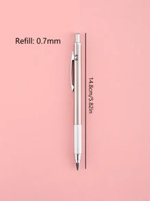 1pc Metal Mechanical Pencil 0.5/0.7mm HB Leads Replaceable Refills Art Writing Drafting Drawing Home School Supplies