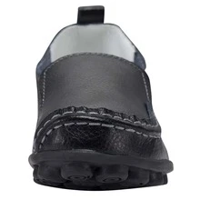 女性皮革樂福鞋舒服的平底鞋 - 黑色 - 查看 3