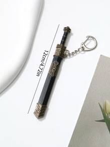 1入組中性復古劍形狀玩具裝飾鑰匙圈 - 彩色 - 查看 4