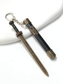 1入組中性復古劍形狀玩具裝飾鑰匙圈 - 彩色 - 查看 1