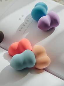 15pcs Makeup Sponge Puff, Random Shape (Gourd, Water Droplet, Diagonal Cutie) And Color, Suitable For All Skin Types - Multicolor - View 2