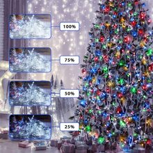 KBO JMEXSUSS 600 LED Color Changing String Lights Plug In, 168FT White & Multicolor Christmas Lights With Remote, Christmas String Lights Outdoor Waterproof Clear Wire For Tree Xmas Decor - White to Multicolor - View 4