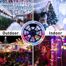 KBO JMEXSUSS 600 LED Color Changing String Lights Plug In, 168FT White & Multicolor Christmas Lights With Remote, Christmas String Lights Outdoor Waterproof Clear Wire For Tree Xmas Decor - White to Multicolor - View 6