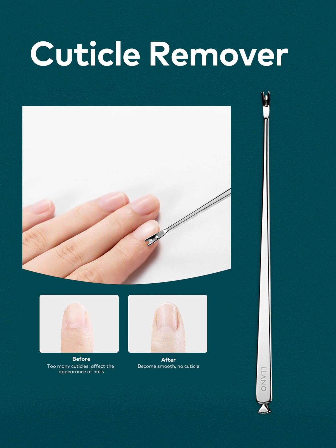 LLANO llano Cuticle Trimmer, Cuticle Knife Remover Pusher, Stainless