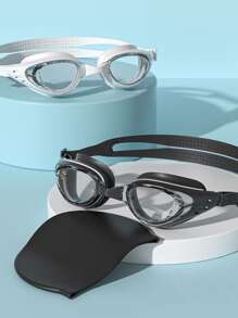 1pc High-Definition Waterproof Anti-Fog Diving Goggles, For Men & Women Swimming Gear, Beach Essentials, Beach Accessories, Pool Float