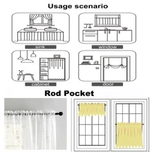 1 Miếng Thiết kế đặc biệt Cam -Vàng Ngắn Phòng bếp Rèm , Hàn Quốc Nông thôn Phong cách Một nửa Cửa sổ Rèm , Thích hợp Đối với Cửa , Cửa sổ , Phòng khách Chia rẽ - Màu vàng - Xem 9