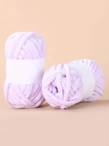 A卷50克燈紫色手工編織圍巾線 - 紫色 - 查看 1